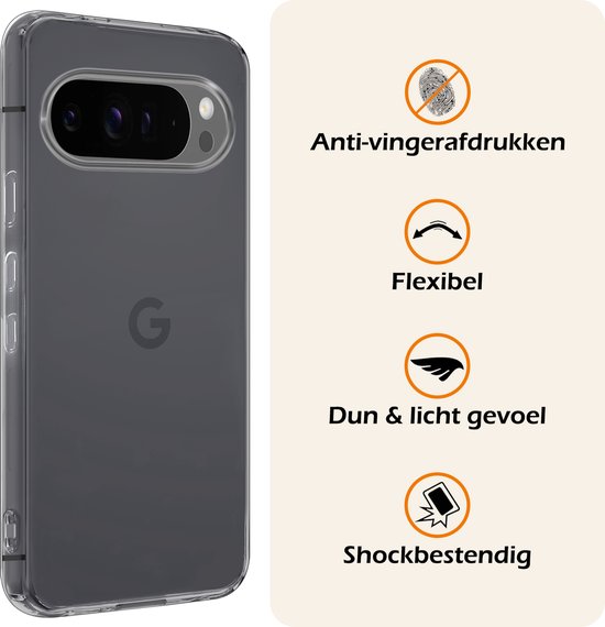 Coque pour Google Pixel 9 Pro Coque en Siliconen avec Protecteur d'écran - Coque pour Google Pixel 9 Pro Cover Back Case - Transparent