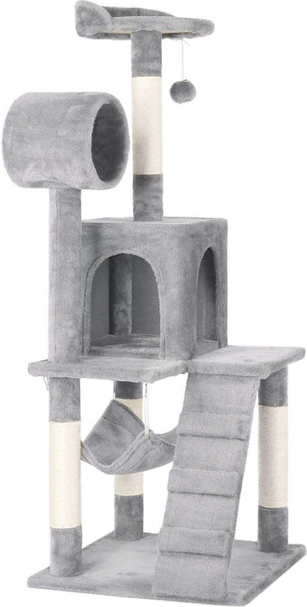 Kattenkrabpaal met Uitkijkplatform en Holte voor Kleine Katten
