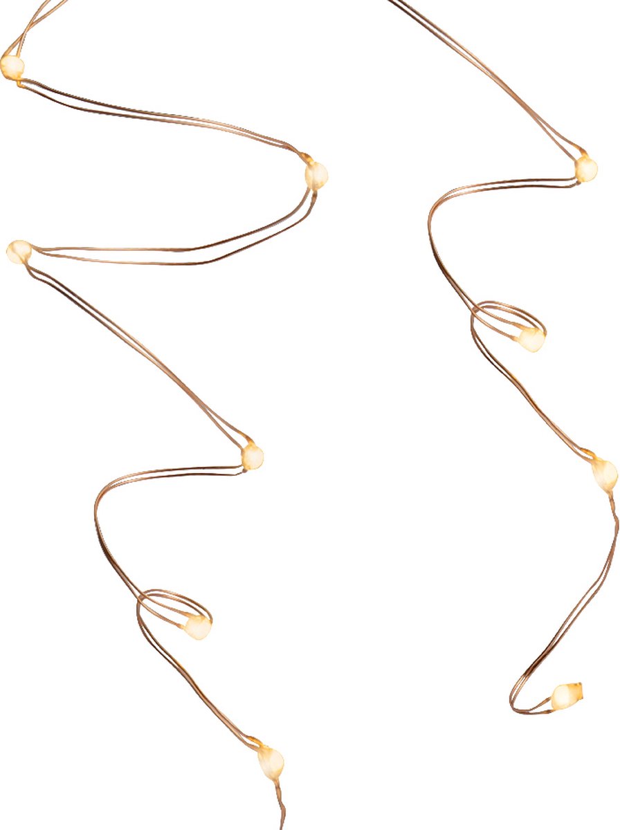Micro LED string 295 cm - 60 LEDs - koperkleurig draad