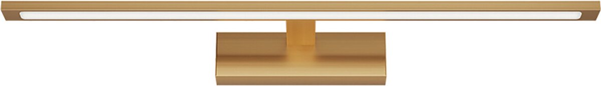 LED Spiegellamp - Brinton Armin - 12W 900lm - Helder/Koud Wit 6000K - IP44 - Rechthoek - Goud