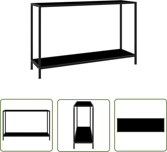 The Living Store Table murale 120x35x75 cm verre trempé noir - Table