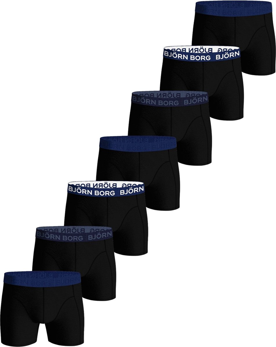 Björn Borg Cotton Stretch Boxershort - Zwart/Blauw - 7 stuks - Heren onderbroeken - Boxer - Maat XXL