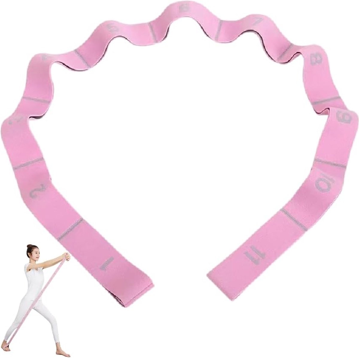 Fitness Stretchband voor Yoga, Pilates, Dans en Revalidatie met Verstelbare Weerstand