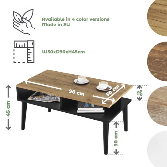 Salontafel Artisan Eiken 60 x 44,5 x 45 cm Bewerkt hout