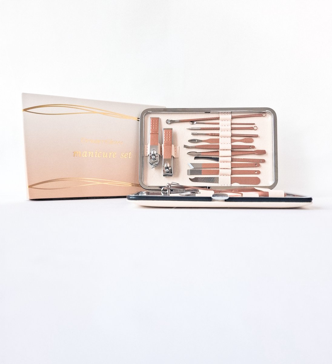 Goedkoopste DreamGlow Luxe 18-delige Manicureset Professionele Nagelverzorging Thuis!