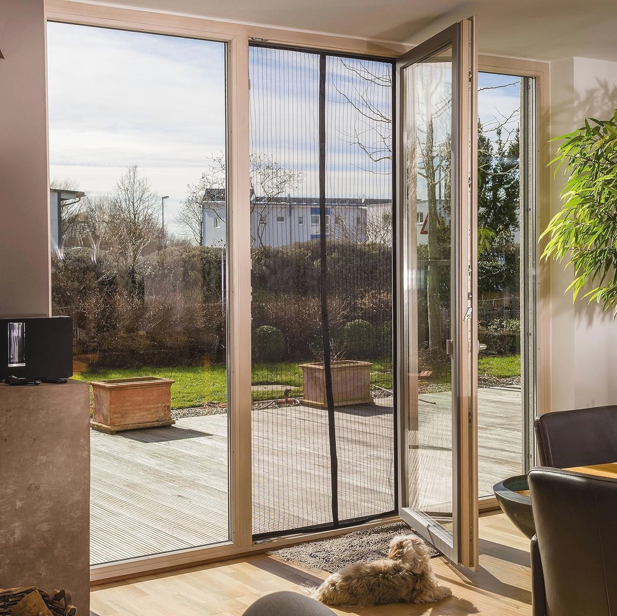 Magnetisch Vliegengaas Deurgordijn voor Deuren en Balkon - Insectenwerend met Magneten 90 x 210 cm - Zwart