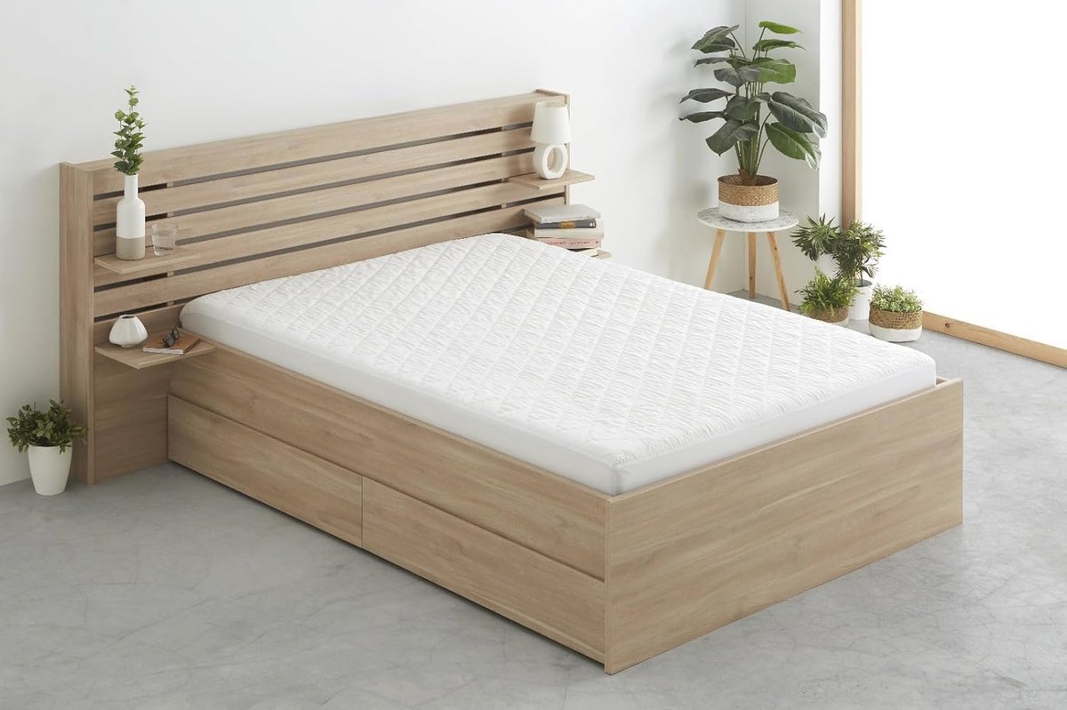 Ademende gewatteerde matrasbeschermer 90 x 190 / 200 cm - Mijtdicht en hypoallergeen