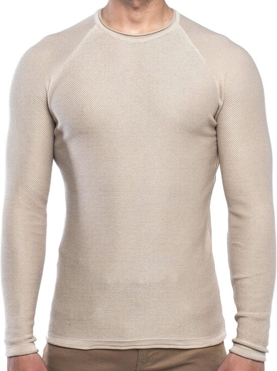 Carisma Heren Trui Ronde Hals Gewerkt Beige 7785 - M