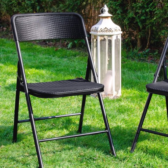 BigDean 4 stuks tuinstoelen, 120 kg belastbaar, klapstoel met