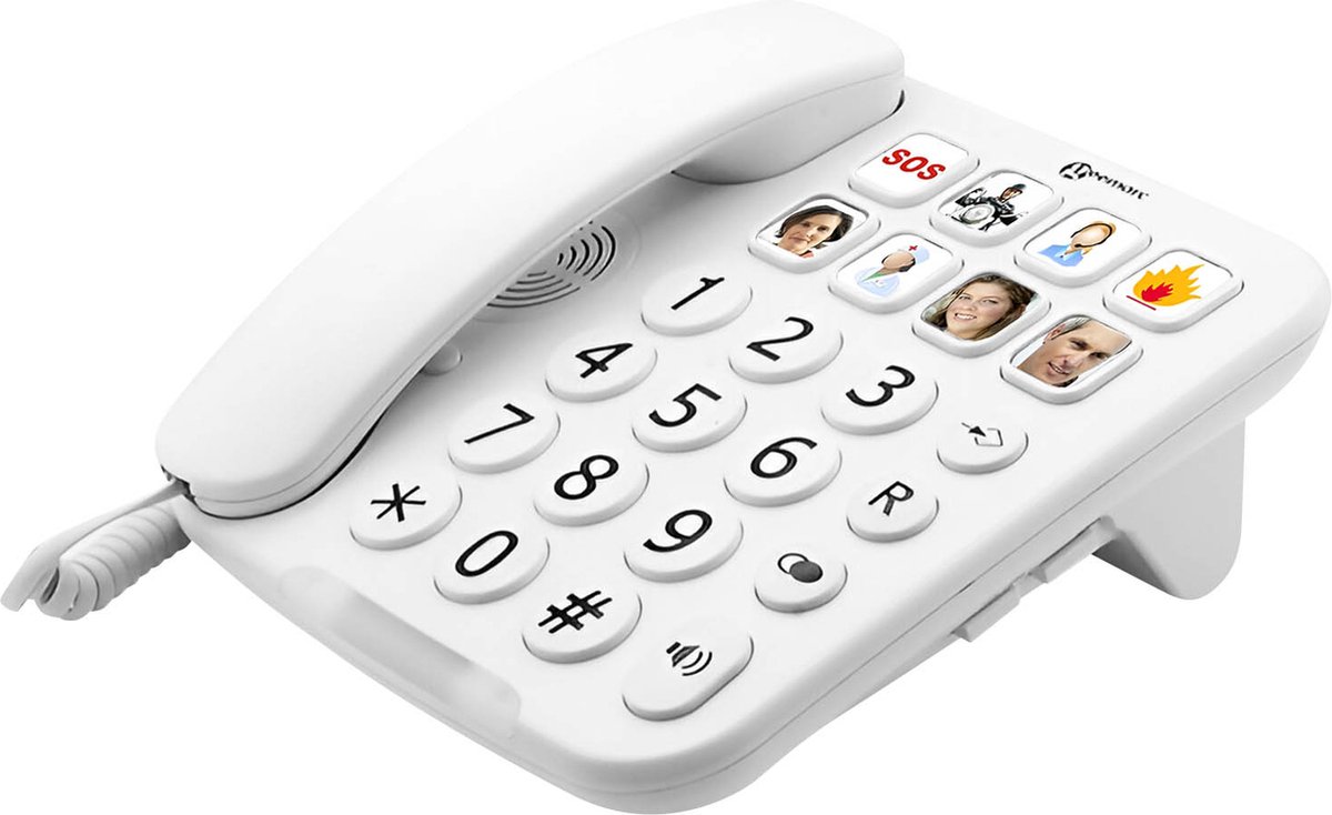 Geemarc, Vaste Telefoon Voor Senioren Voor Geemarc Photophone 110 Senior Versterkt Met Boost Fotoknoppen - Photophone 110, Wit