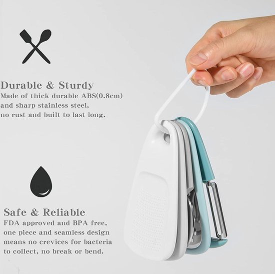 6-in-1 draagbare keukenhulp, roestvrij staal, kaasrasp, kruidenschiller, flesopener, fruitschiller, keukenaccessoires voor camper en thuis