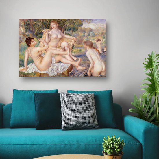 De grote zwemmers - Pierre-Auguste Renoir poster - Vrouwen poster - Poster Figuren - Wanddecoratie industrieel - Woonkamer poster - Kantoor accessoires poster 60x40 cm