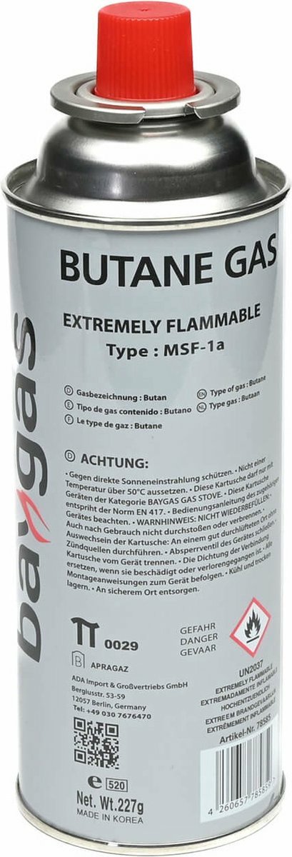 Aansteker gas/butaan gasfles - 6x - 250 ml - voor kooktoestellen/aanstekers van Obelink — afbeelding 3