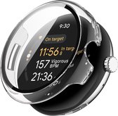 Strap-it Hard case bescherm hoesje met screen protector - geschikt voor de grotere Google Pixel Watch 3 - 45mm (transparant)