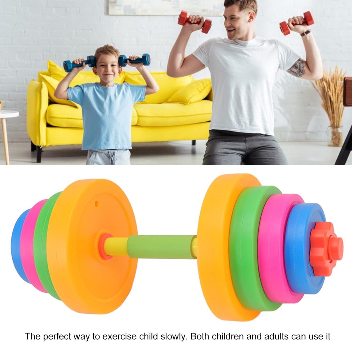 Haltergewichten set voor kinderen - Kunststof handhalters - Fitnessapparaat voor kleuterschool - Thuisoefeningen dames - Gymnastiek en fitness – foto 4