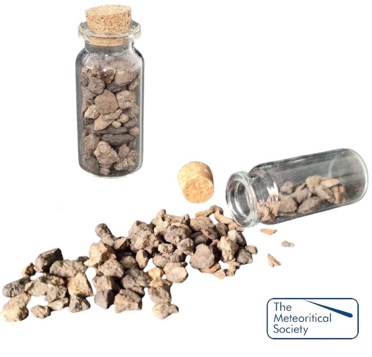 GreatGift - Meteorieten in flesje - All Haggounia 001 - Met certificaat - 15 gram - Originele meteorieten - uniek cadeau