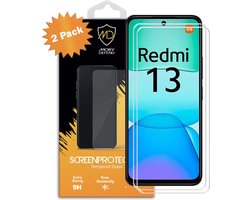 2-Pack MobyDefend Screenprotectors - Geschikt voor Xiaomi Redmi 13 4G - Case-Friendly Screensaver - Gehard Glas