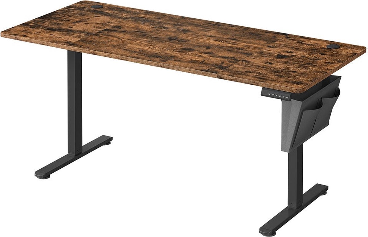 Elektrisch Sta-bureau - Verstelbaar Bureau - Zit-sta-bureau - Spaanplaat - Staal - Oxfordstof - 60 cm x 160 cm x (72-120) cm