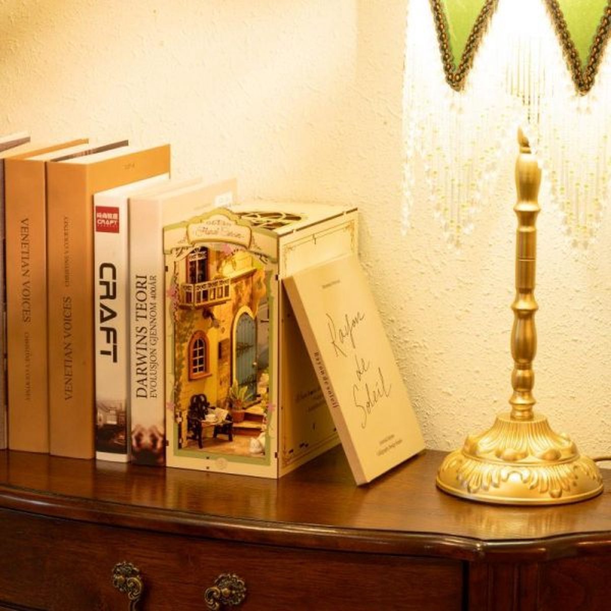 Robotime Floral Corner | Houten Book Nook DIY-miniatuurhuis | TGB09 | Knutselen | Bouwpakket | Hobby | Boekensteun | Creatief — afbeelding 14