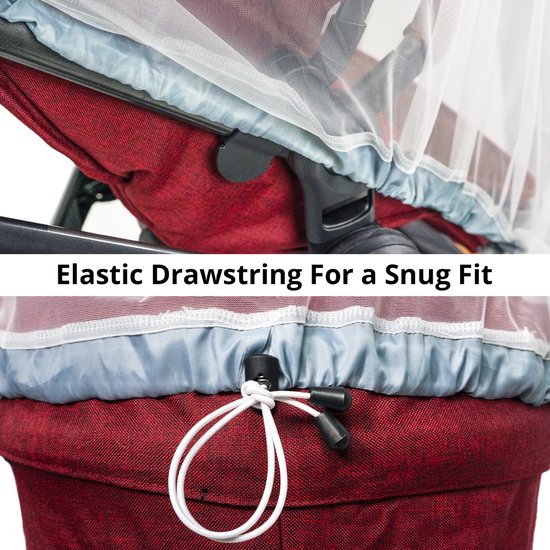 Baby Klamboe voor Kinderwagen, Buggy, Autostoel en Pack N Play - Met Nauwsluitend Elastiek en Trekkoord - 1000 Mesh en Cadeauverpakking van Merkloos — afbeelding 5
