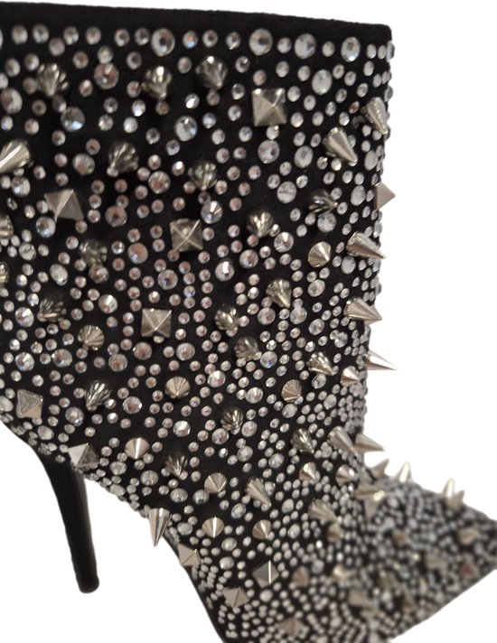 RUON- BOTTINES EROTISC- CLOUS SIVER- TALON 9 CM-36