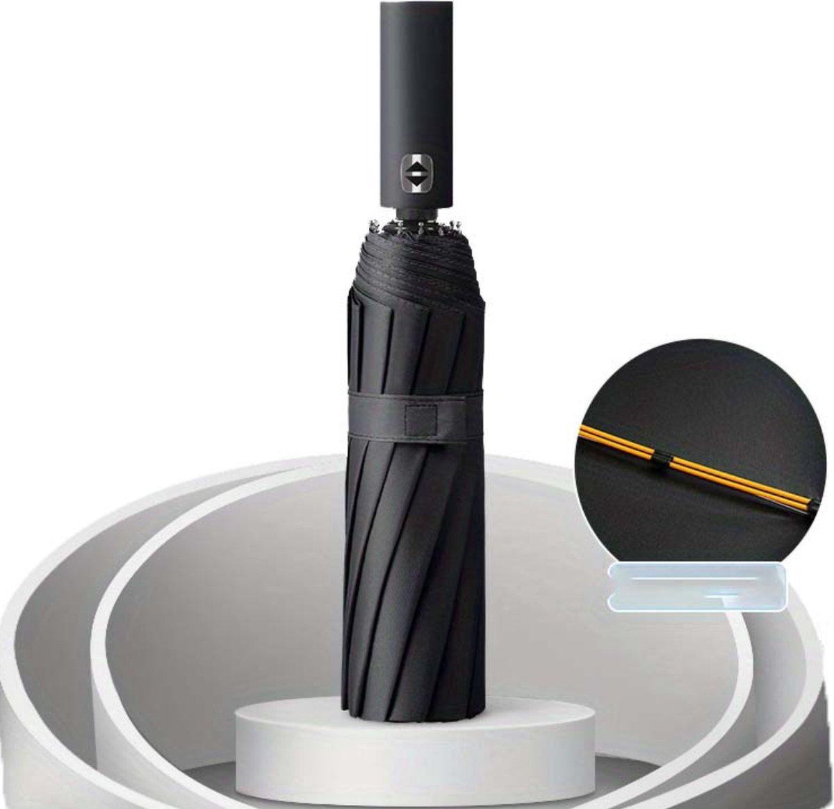 Bovista Windproof Paraplu - Opvouwbaar - Moderne Stormparaplu - Stormproef - Automatisch Uitklapbaar - Umbrella - Zwart