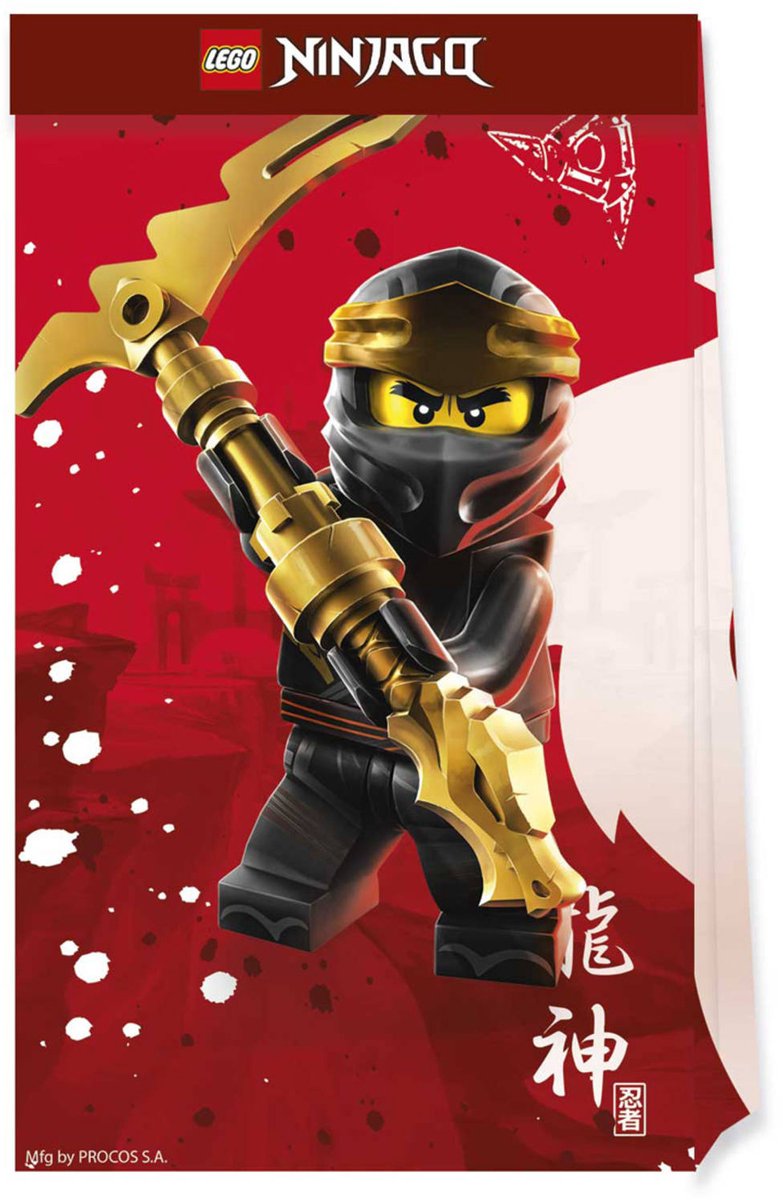 Uitdeelzakjes Papier Composteerbaar Lego Ninjago - 4 stuks