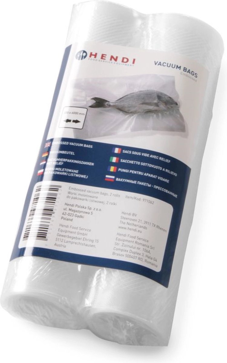 Hendi - VacuĂĽmrollen - 2 rollen 200 x 6000mm - extra sterk - 2 laags