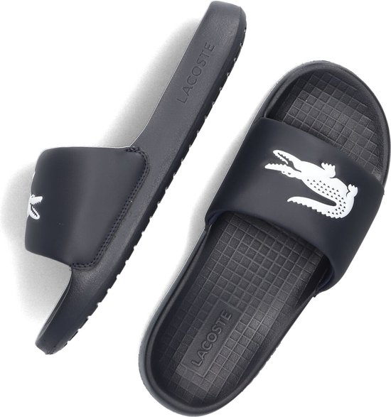 Lacoste Serve Slide Heren Slippers Donkerblauw/Wit Maat 42