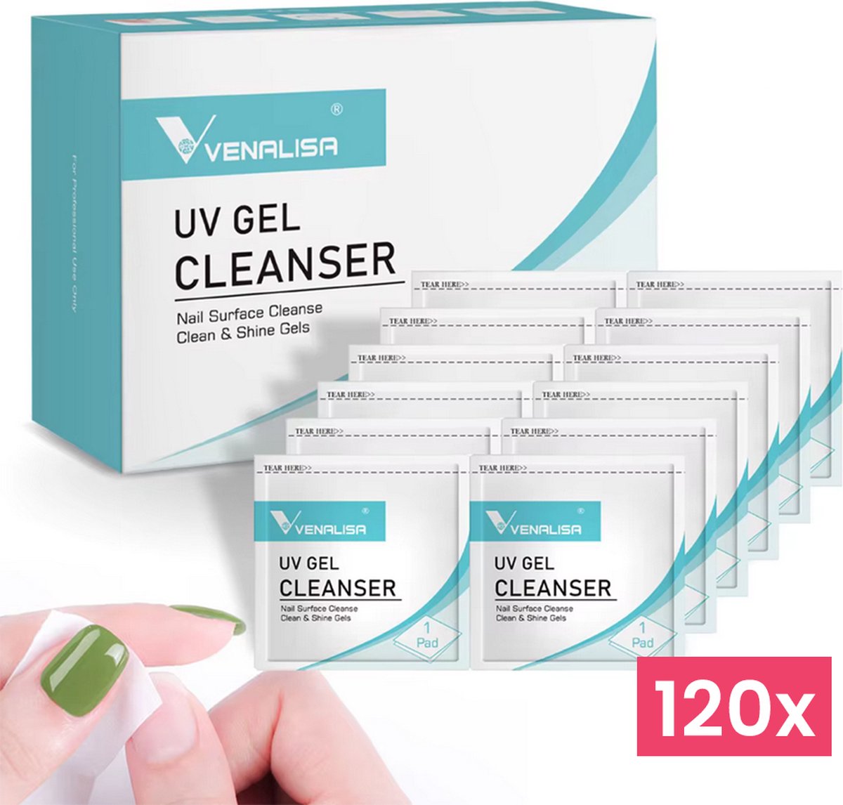 Goedkoopste Venalisa Gelnagel Cleanser Doekjes | 120 Stuks | Gel Cleanser Wipes | Nagelreiniging