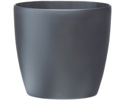 Elho Brussels Rond Wielen 47 - Grote Bloempot voor Binnen - 100% Gerecycled Plastic - Ø 46.5 x H 43.5 cm - Antraciet