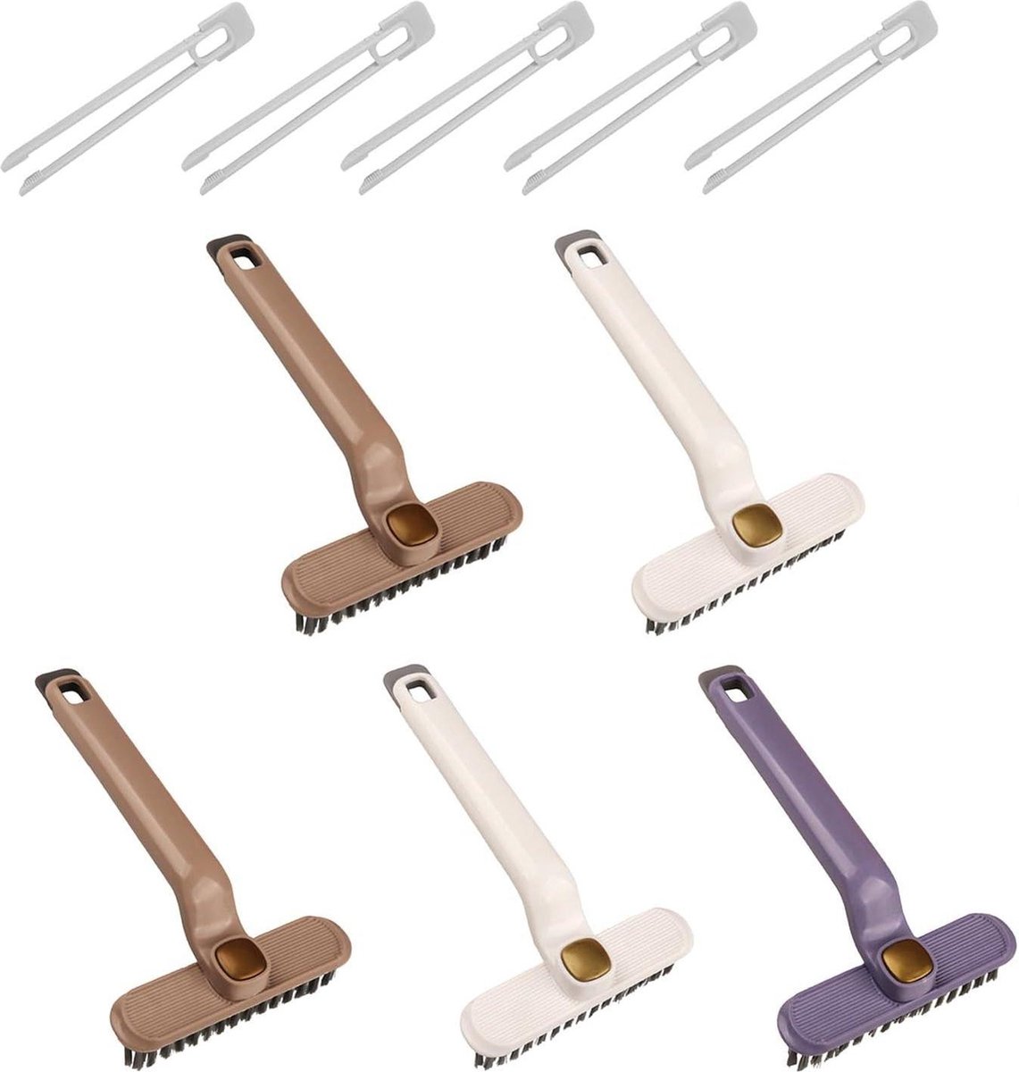 Goedkoopste 360° roterende reinigingsborstel - 6 stuks - multifunctionele spoelreinigingsborstels - V-vormige borstels - badkamer tegelvloer - wandborstel - schrobborstel schrobber met steel