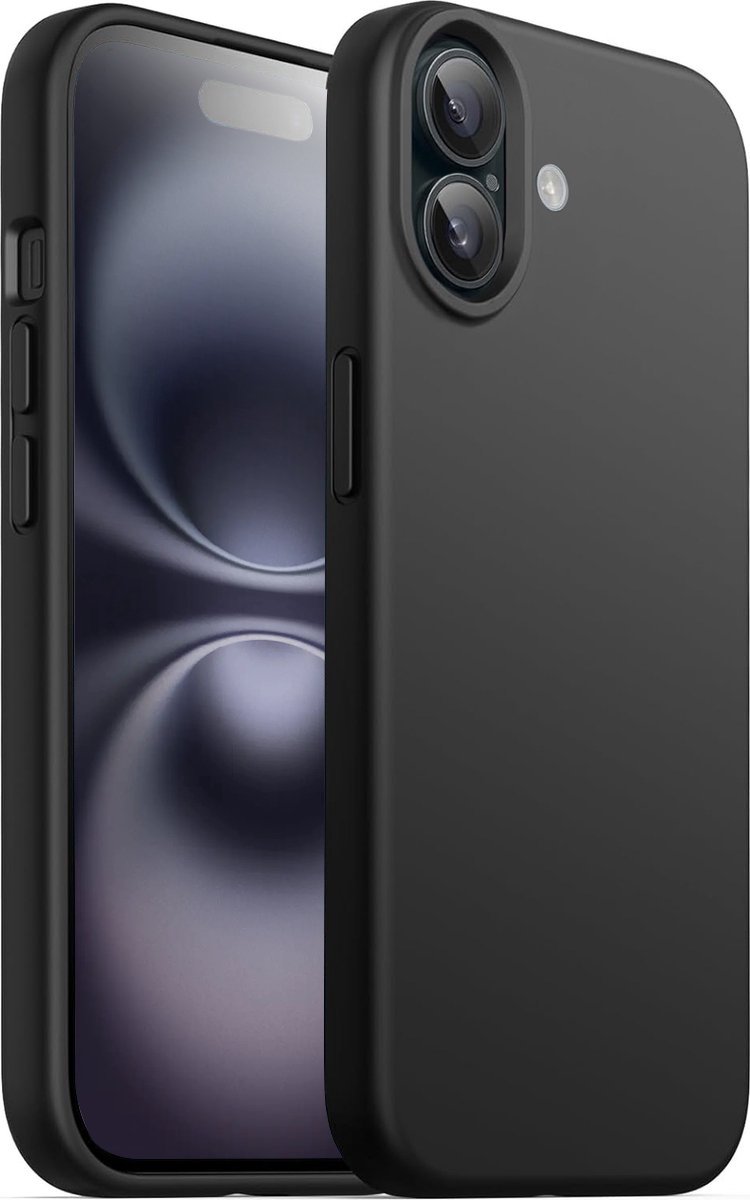 My Case telefoonhoesje geschikt voor Apple iPhone 16 Plus hoesje Zwart siliconen - backcover hoes - optimale bescherming - zwart