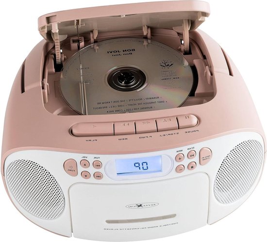 Retro Cassette CD Tape Player - Klassieke jaren 80 stijl met FM en DAB Radio - Ideaal voor gezinnen, scholen, vintage restaurants