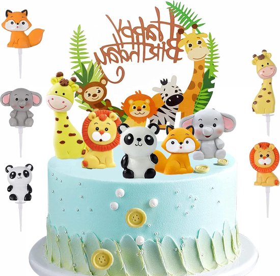 25 Décorations Gâteau Lion - Décoration Anniversaire Enfant Thème Jungle - Carton Résistant
