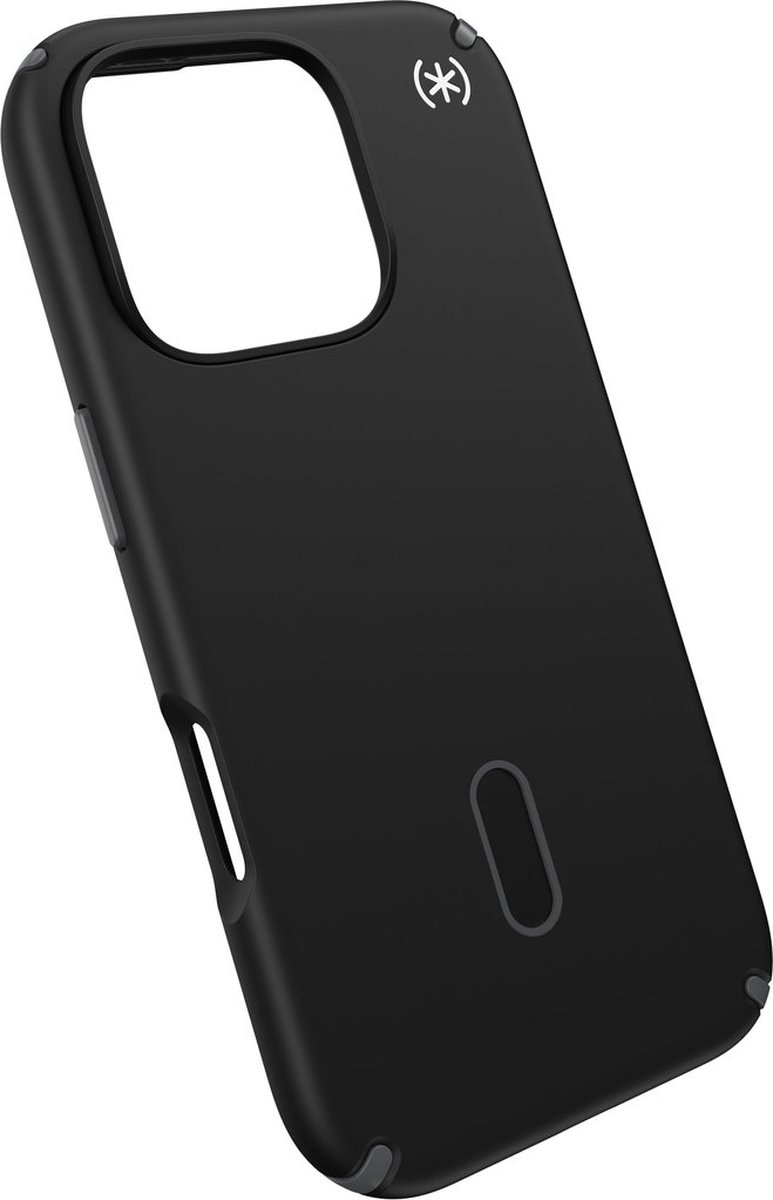Speck hoesje geschikt voor Apple iPhone 16 Pro - Slank - Ultieme Bescherming - Luxe Soft-touch Afwerking - Valbescherming gecertificeerd tot 4 meter - Microban Antibacterieel - Presidio2 Pro lijn - Zwart