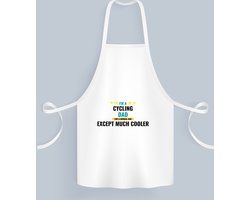 Akyol - i'm a cycling dad like a normal dad except much cooler Keukenschort - Papa - vader die houdt van fietsen - vader cadeautjes - vaderdag - verjaardagscadeau - verjaardag - cadeau - geschenk - kado - gift - vader artikelen - 82 bij 71 cm