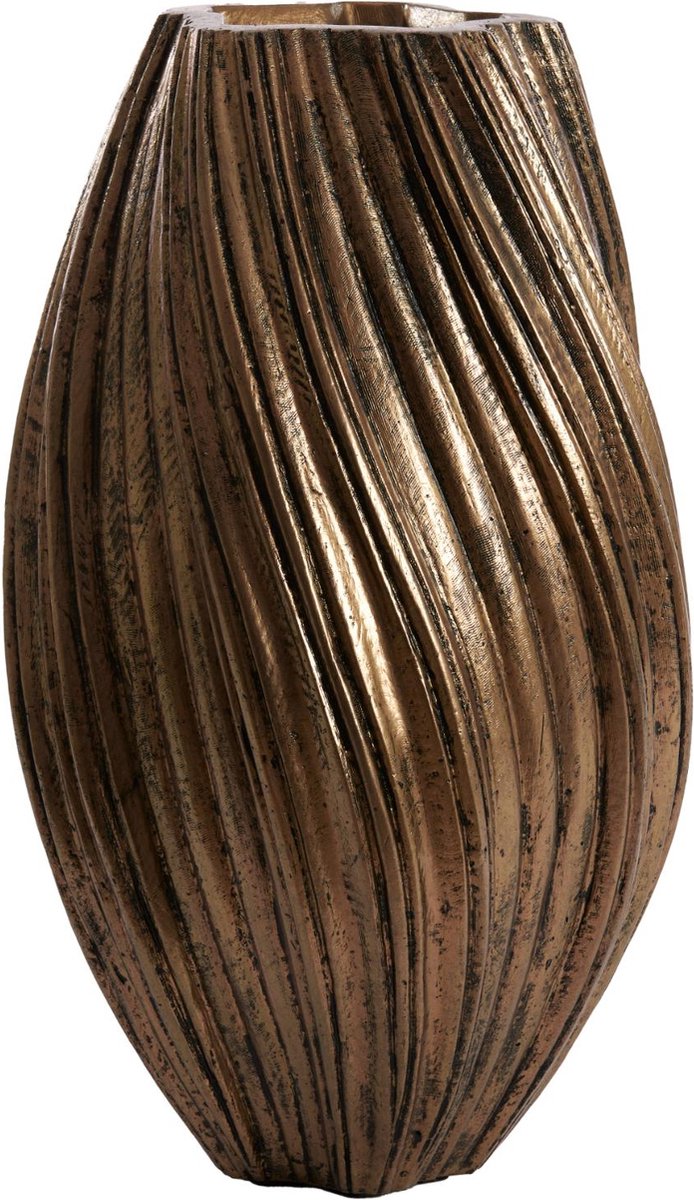 Vaas Yatung - Antiek Brons - Ø30cm - Steen - Modern - Bloemenvaas - Woondecoratie - Decoratieve vaas voor woonkamer of slaapkamer - Moederdag - Moederdag cadeautje - Moederdag cadeau voor mama