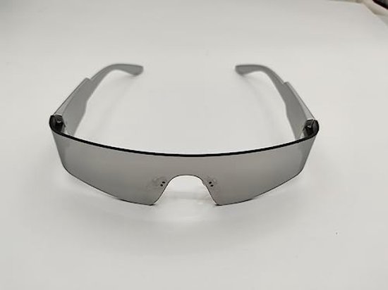 Futuristische zonnebril Space 3 stuks bril Rave zilver kleur gespiegelde lens zonnebril futuristische rave zonnebril futuristische bril zilver voor rollenspel party Halloween