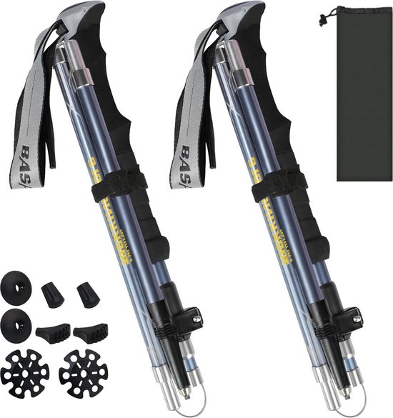 Nordic walking stokken verstelbaar 86 - 140 cm - Zwart