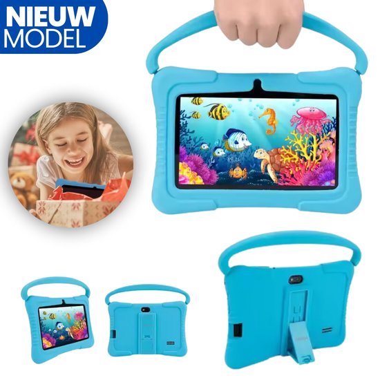 Foto: Kidstab pro kinder tablet vanaf 3 jaar 7 inch android 8 16gb camera voor achter roze inclusief e book t w v 25