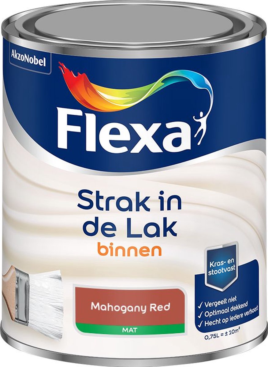 Flexa - Strak in de Lak Binnenlak Mat - Mahogany Red - Kleur van het jaar 2025 - Mengverf - 0.75 L