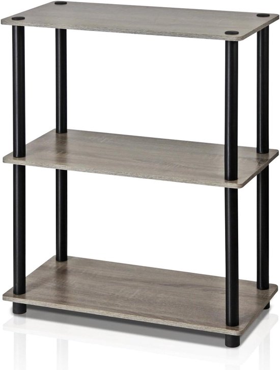3-Tier Compact Multifunctioneel Plank Display Rack - Frans Eiken/Zwart ...