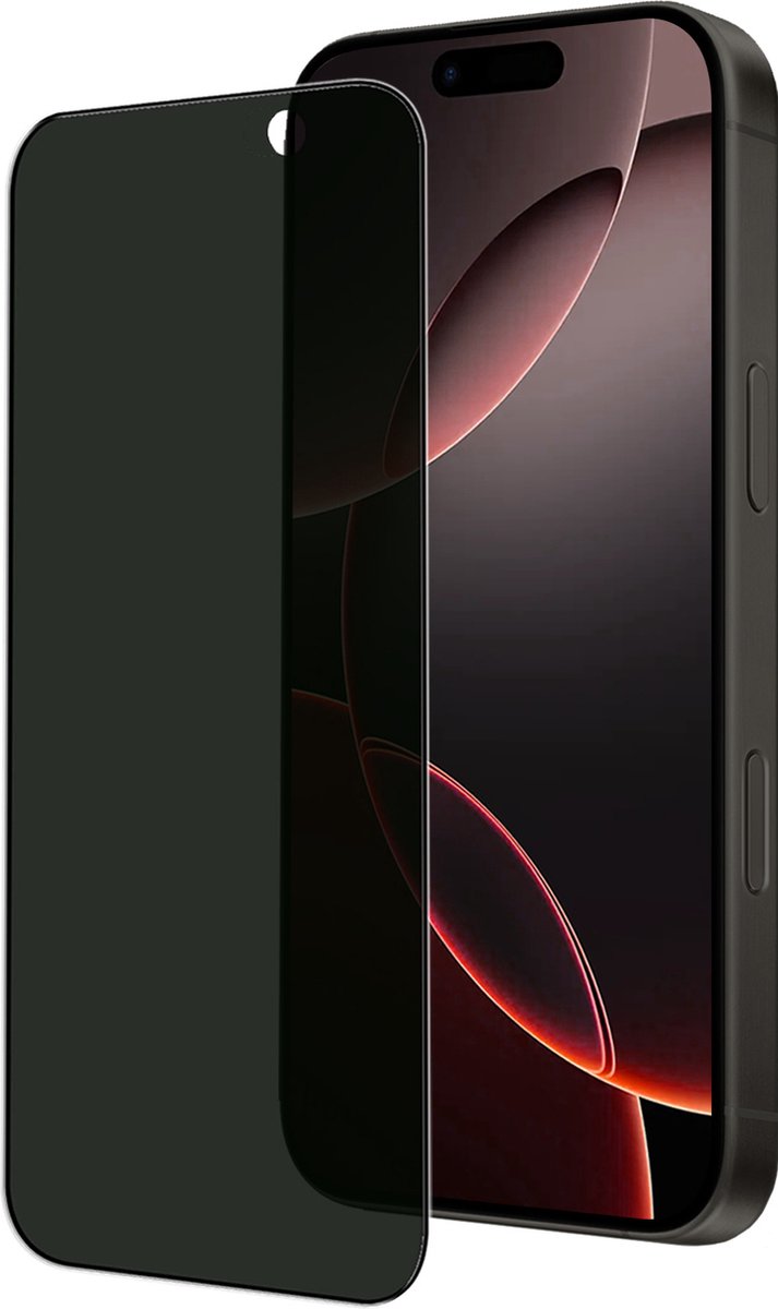 NoXx Privacy Screenprotector - Geschikt voor iPhone 16 Pro - 9H Gehard Glas - Transparant