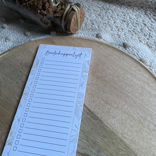 Momentuals - Liste de courses - Liste de courses - Bloc-notes - Bloc-notes pour l'épicerie - 1/3 A4 - 9,8x21cm - Collection Fleur GoldOr