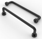Lot de 10 poignées de porte de cuisine 128 mm en nickel argenté et noir UK0052 avec alliage de zinc
