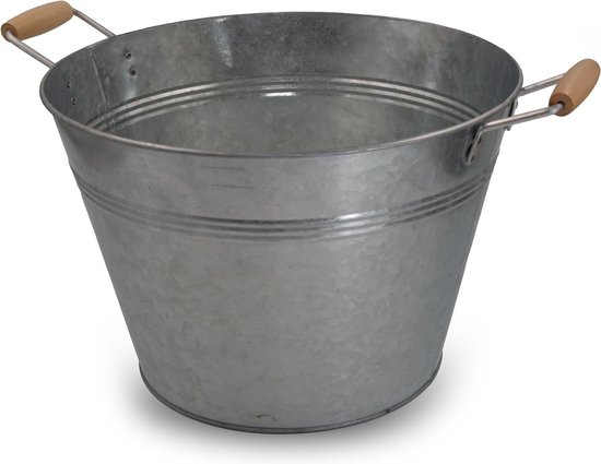 Grote verzinkte kuip om te planten - shabby chic tuindecoratie en waterbak - mini-vijver en balkondecoratie - vijverbak voor buiten