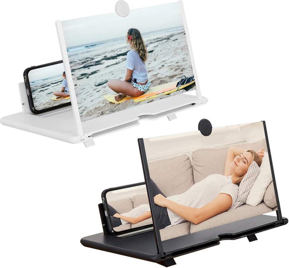 STEBRUAM 14-inch telefoonschermvergroter, ultraheldere schermversterker voor mobiele telefoons met opvouwbare standaardhouder, draagbare antistraling voor filmvideovergroter, 3D-trekontwerp voor alle smartphones (wit STEBRUAM 14-inch telefoonschermvergroter, ultraheldere schermversterker voor mobiele telefoons met opvouwbare standaardhouder, draagbare antistraling voor filmvideovergroter, 3D-trekontwerp voor alle smartphones (wit
