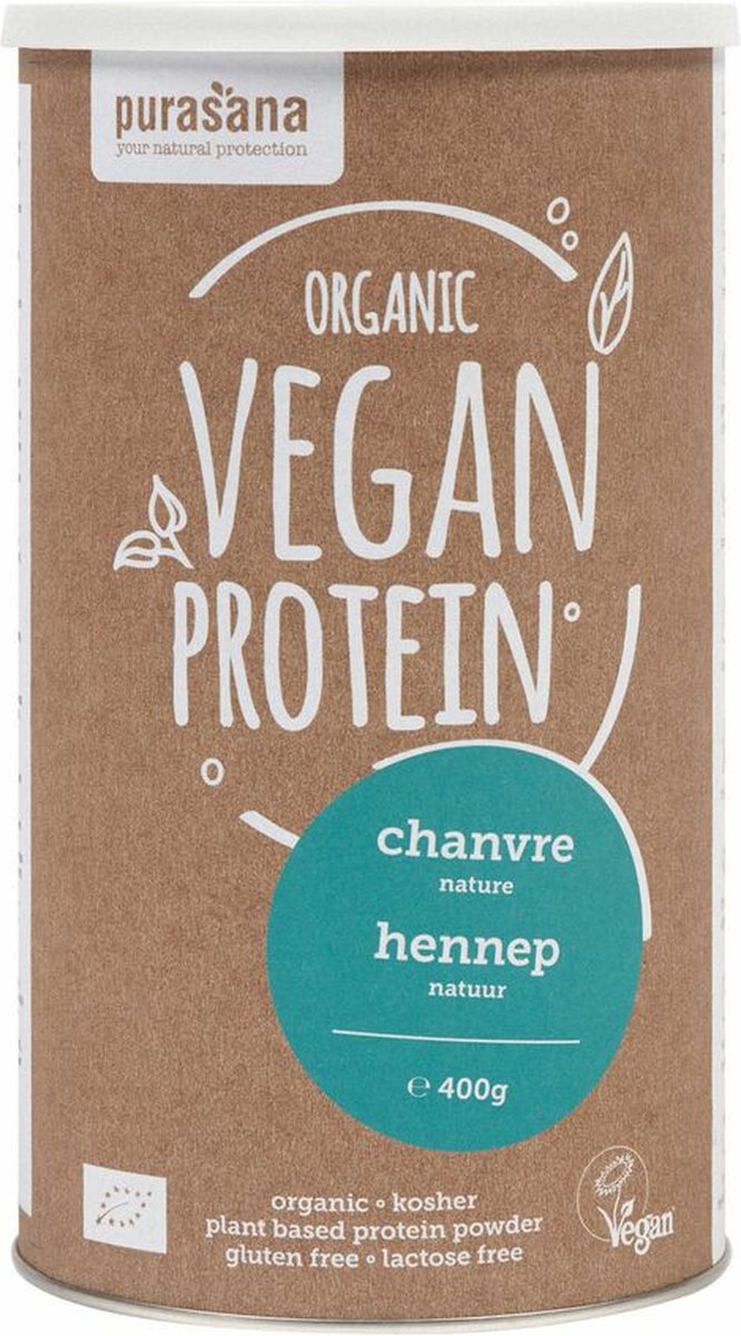 Purasana Purasana Single Protein Powder 50% Hennep Natuur Vegan Bio 400 gr