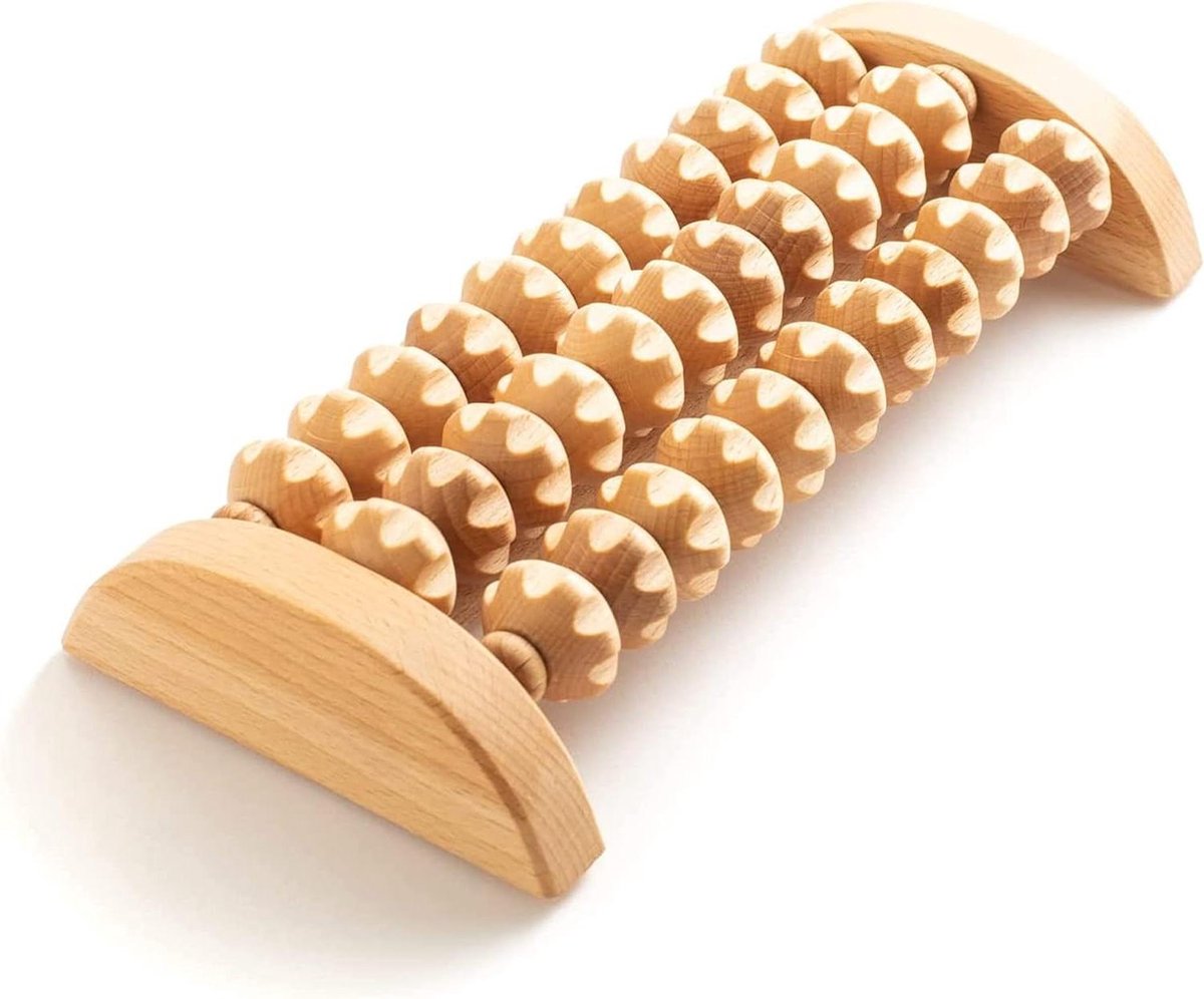 Voetmassageapparaat van hout 26x12 cm roller voor voetmassage